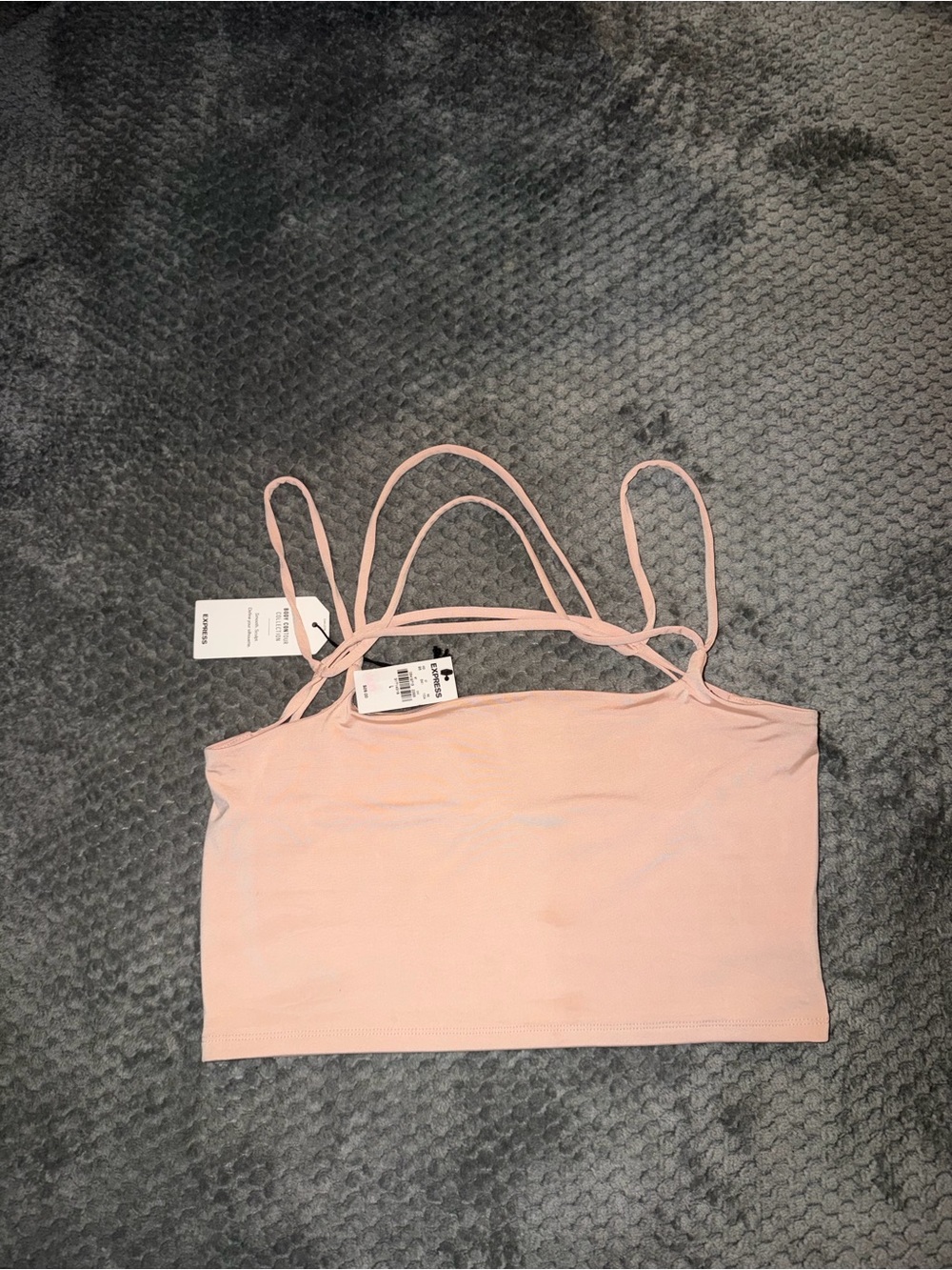 Express Pale Pink Strappy Crop Top